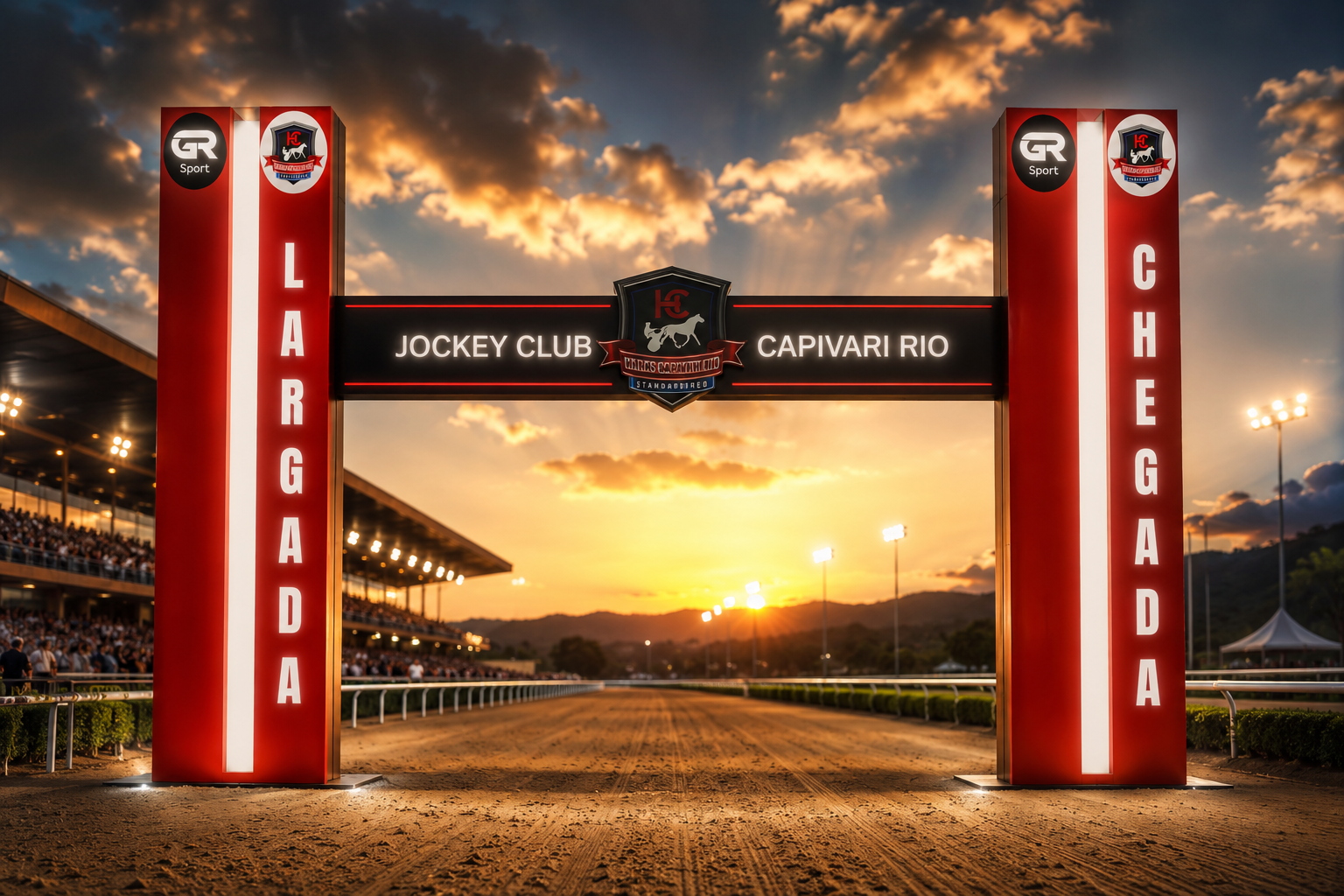 Estrutura iluminada Jockey Club Capivari Rio